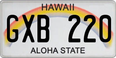 HI license plate GXB220