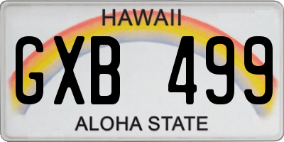 HI license plate GXB499