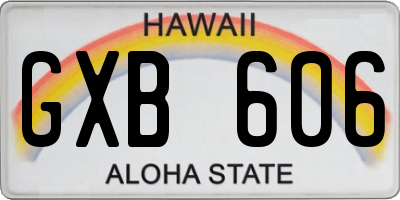 HI license plate GXB606