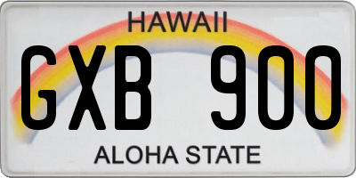 HI license plate GXB900