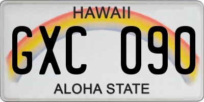 HI license plate GXC090