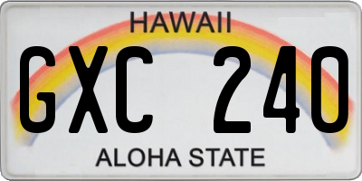 HI license plate GXC240