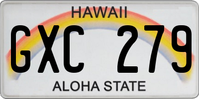 HI license plate GXC279