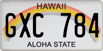 HI license plate GXC784