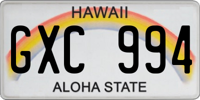 HI license plate GXC994
