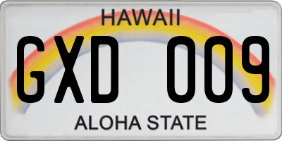 HI license plate GXD009