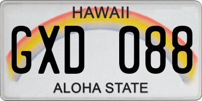 HI license plate GXD088