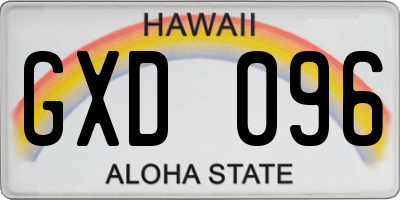 HI license plate GXD096