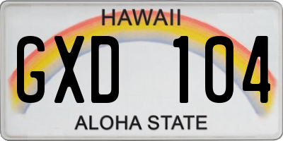 HI license plate GXD104