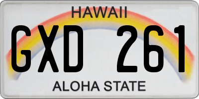 HI license plate GXD261