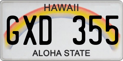 HI license plate GXD355