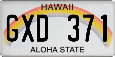 HI license plate GXD371