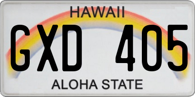 HI license plate GXD405