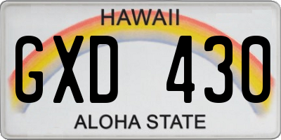 HI license plate GXD430
