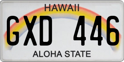 HI license plate GXD446