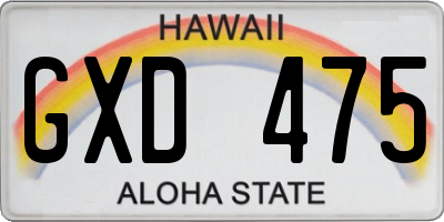 HI license plate GXD475