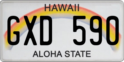 HI license plate GXD590