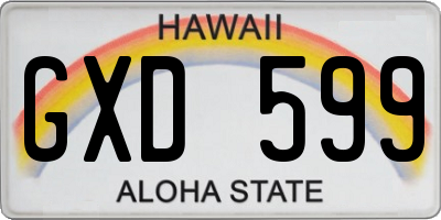 HI license plate GXD599