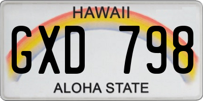 HI license plate GXD798
