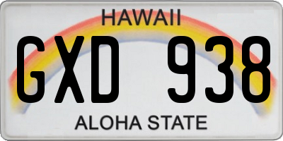 HI license plate GXD938