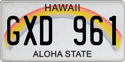 HI license plate GXD961