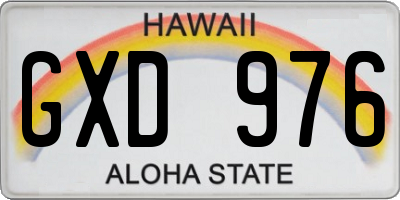 HI license plate GXD976