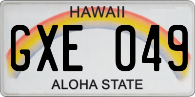 HI license plate GXE049