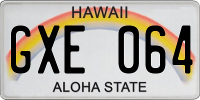 HI license plate GXE064