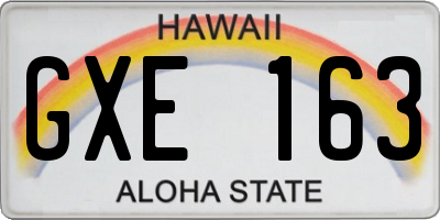 HI license plate GXE163