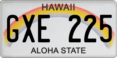 HI license plate GXE225