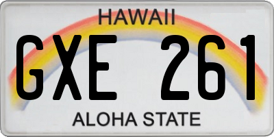 HI license plate GXE261
