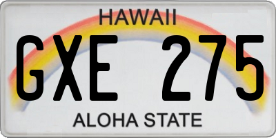 HI license plate GXE275
