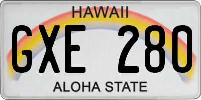 HI license plate GXE280