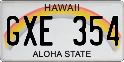 HI license plate GXE354