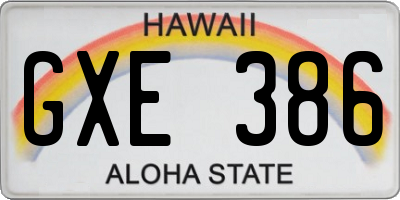 HI license plate GXE386