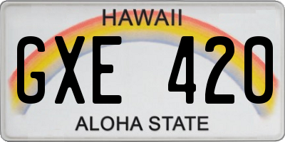 HI license plate GXE420
