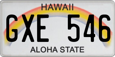 HI license plate GXE546