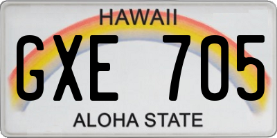 HI license plate GXE705