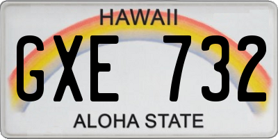 HI license plate GXE732
