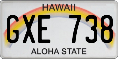 HI license plate GXE738