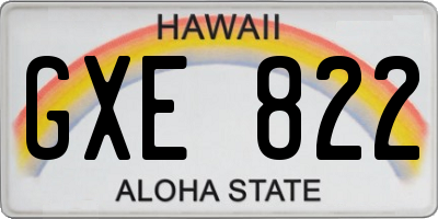 HI license plate GXE822