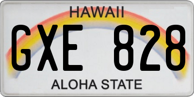 HI license plate GXE828