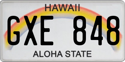 HI license plate GXE848