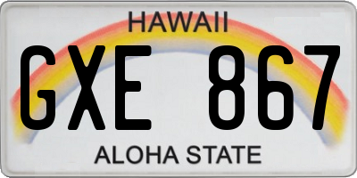 HI license plate GXE867