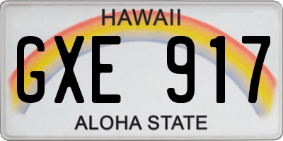 HI license plate GXE917