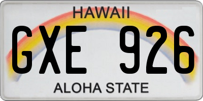 HI license plate GXE926