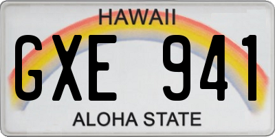 HI license plate GXE941