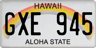 HI license plate GXE945