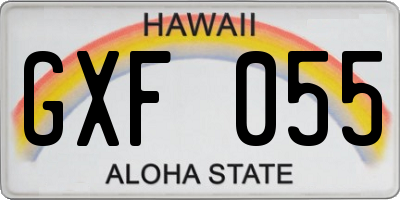 HI license plate GXF055
