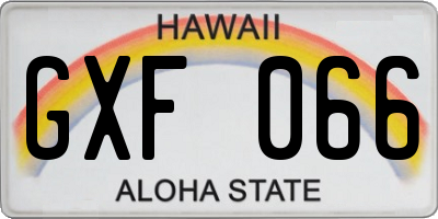 HI license plate GXF066